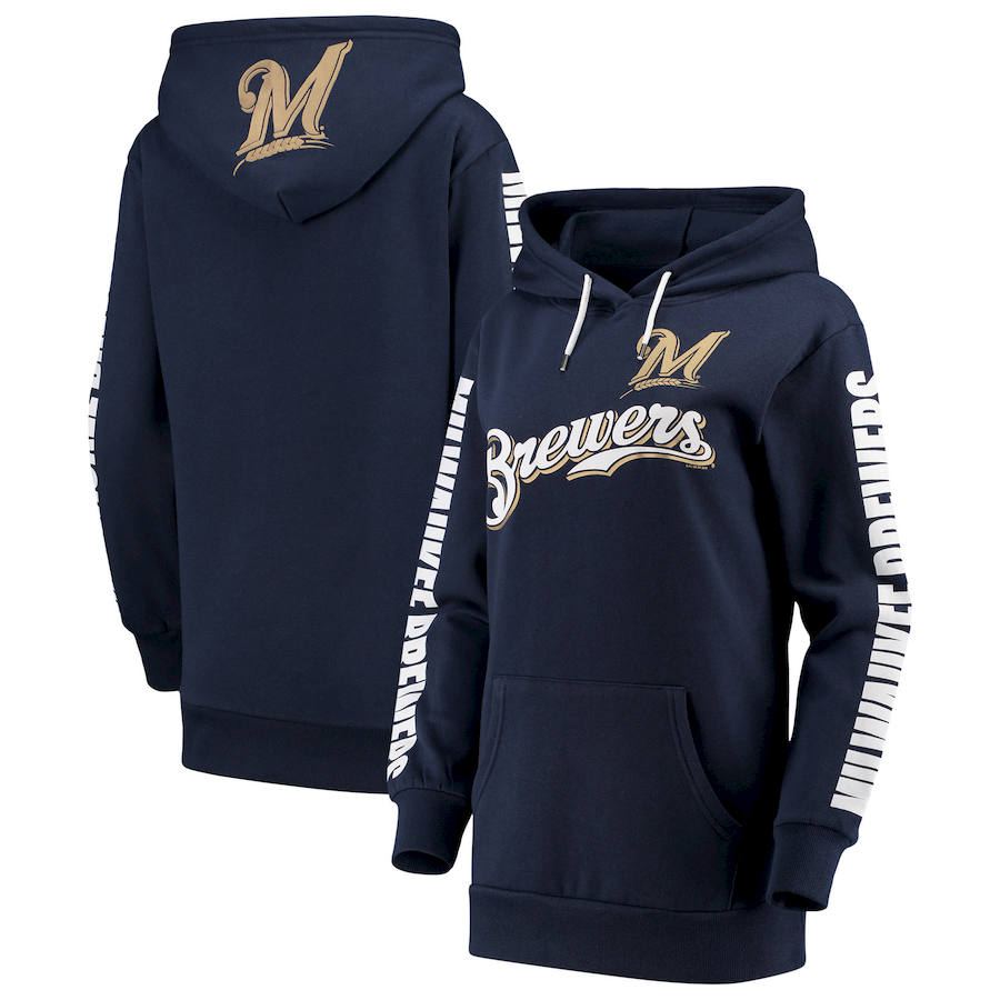 Women Milwaukee Brewers G III 4Her by Carl Banks Extra Innings Pullover Hoodie Navy,We sell and wholesale Women Milwaukee Brewers G III 4Her by Carl Banks Extra Innings Pullover Hoodie Navy on line form chian!